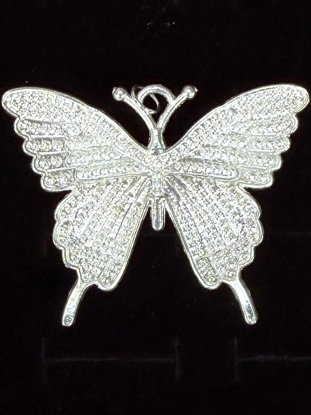 Elegant Lightweight Silvertone Butterfly Pendant + free cord Necklace
